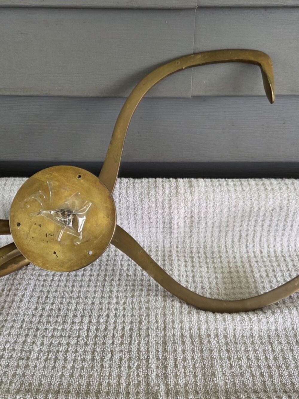 Vintage Solid Brass Wall Mount Ice Block Tongs or Paper Towel Holder